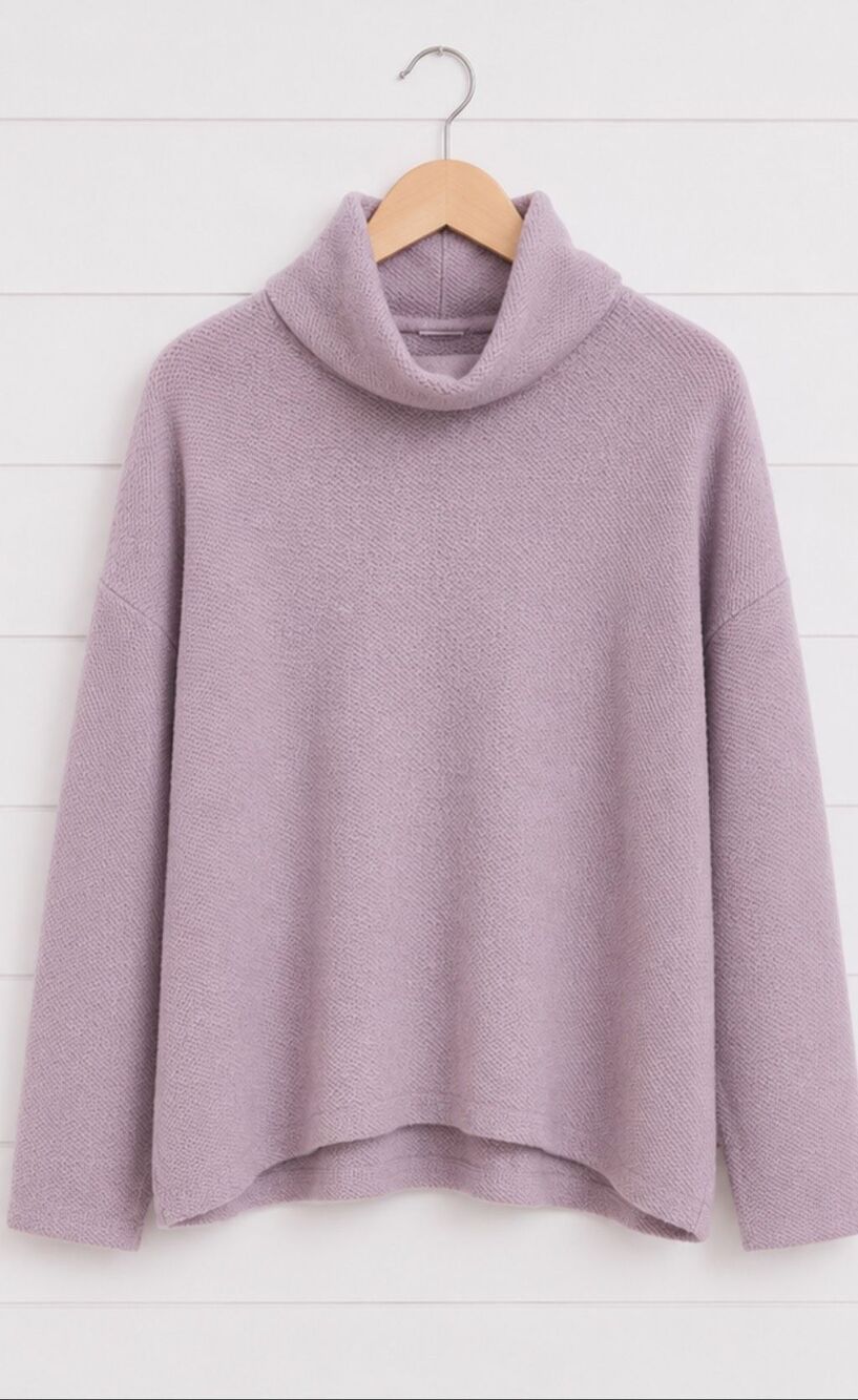 Aerie lavender cowl neck waffle knit sweater size small - Picture 8 of 8
